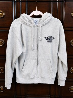 ESY Surf and Co. Miami Beach Gray Full-Zip Hoodie - Women's